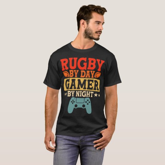 T-shirt Rugby By Day Gamer By Night - Video Game Lover (Devant entier)