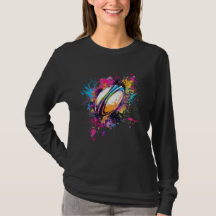 T-shirt Rugby Coloré Ball Splash Art Rugby Lover