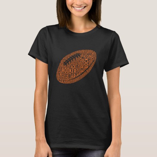 T-shirt Rugby Game Typography  Rugby Player  Coach Mom Dad (Devant)