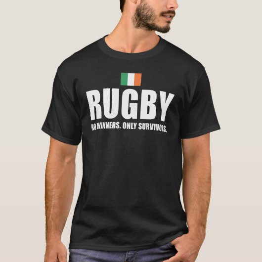 T-shirt Rugby Non Gagnants Seulement Survivants Irlande Ru (Devant)