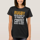 T-shirt Rugby Solves My Problems Coffee Coach Player Mom (Devant)