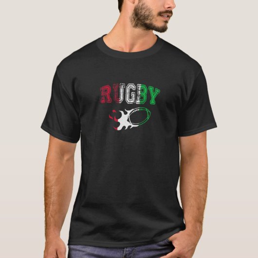 T-shirt Rugby Supporter Ball Nations Wales Premium (Devant)
