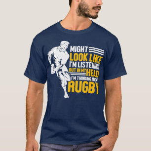 T-shirt Rugbys Funny Rugby Sports Je pense au rugby