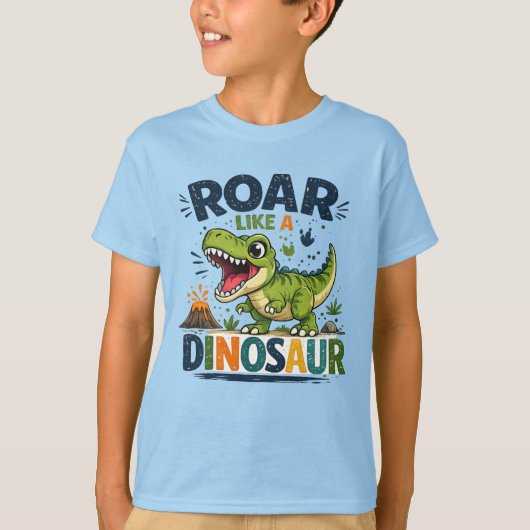 T-shirt Rugir comme un dinosaure (Devant)