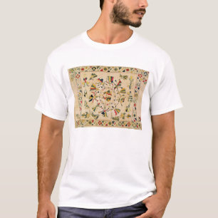 T-shirt Rumal : couverture carrée de broderie montrant le