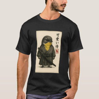 T-shirt Rumped Warbler Samurai Ink Art Sumi-e Style Novelt