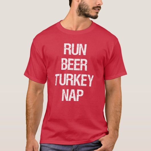 T-shirt Run Beer Turkey Nap Turkey Trot (Devant)