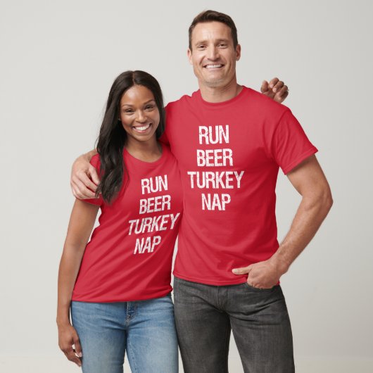 T-shirt Run Beer Turkey Nap Turkey Trot (Unisexe)