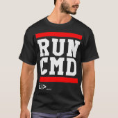 T-shirt RUN CMD Console Command Prompt Sysadmin (Devant)