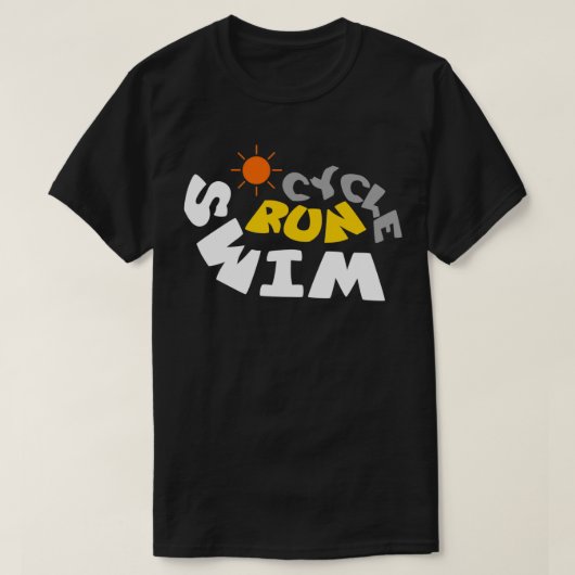 T-shirt Run Cycle Swim Design for Triathlètes (Design devant)