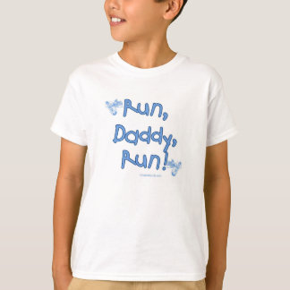 T-shirt Run Daddy Run - Bleu