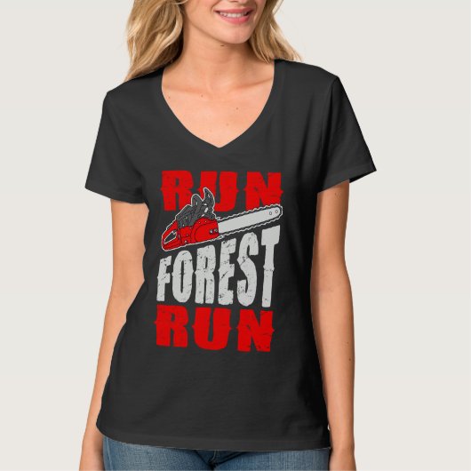 T-shirt Run Forest Run   Lumberman Lumberjack Logger Arbor (Devant)