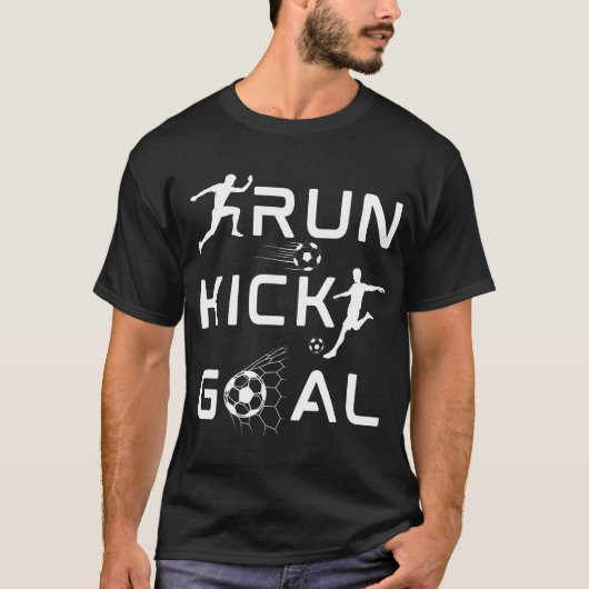 T-shirt Run Kick Goal Soccer Lover T Shirt Design (Devant)