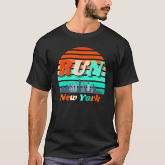 T-shirt Run New York Sunrise City Silhouette Celebrate Run