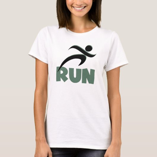 T-shirt RUN vert (Devant)