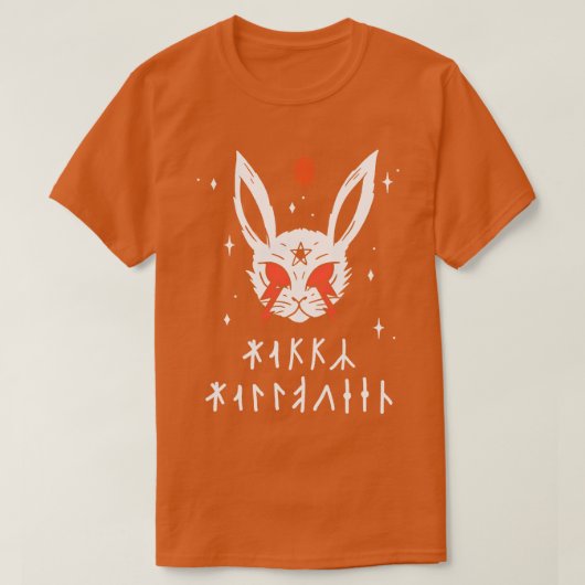 T-shirt Runes joyeux Halloween Lapin satanique  (Design devant)