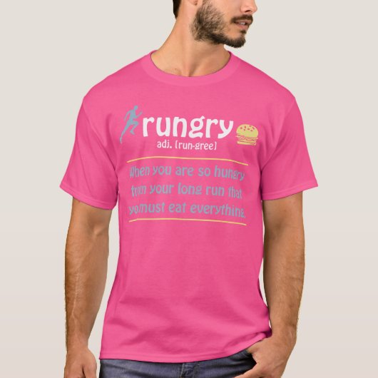 T-shirt Rungry Definition Funny Runner Marathon Citer l'am (Devant)
