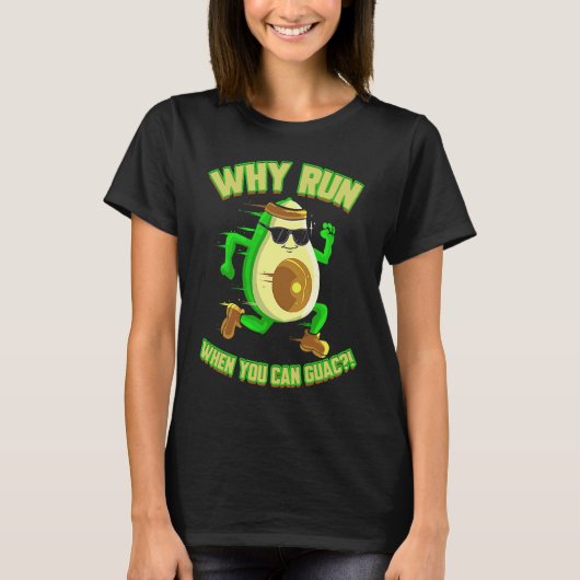T-shirt Runner Avocado  for Jogger Vegan Marathon (Devant)