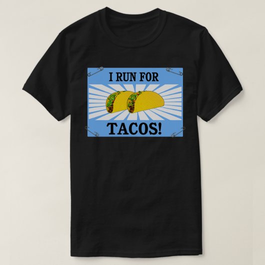 T-shirt Runner Funny Running Bib Taco Lover I Run pour Tac (Design devant)