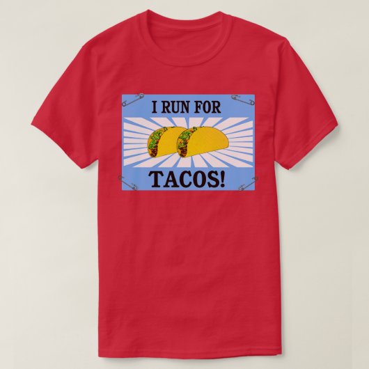 T-shirt Runner Funny Running Bib Taco Lover I Run pour Tac (Design devant)