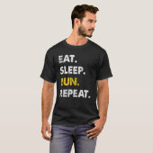 T-shirt Runner Jogging Manger Sleep Run Répéter (Devant entier)