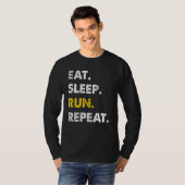 T-shirt Runner Jogging Manger Sleep Run Répéter (Devant entier)
