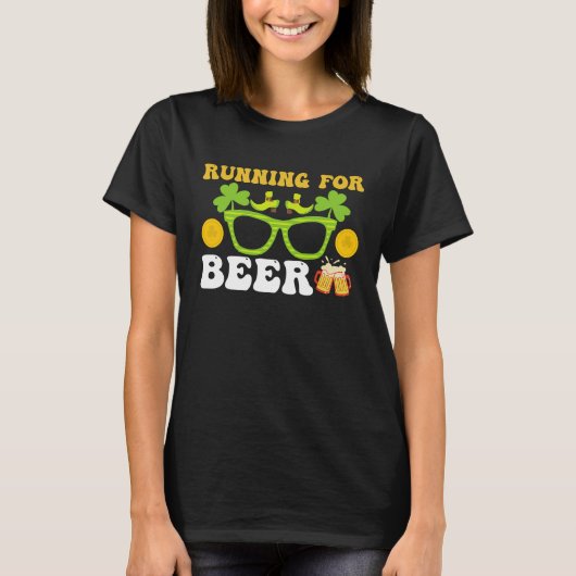 T-shirt Running For Beer St Patricks Day Irish Run (Devant)