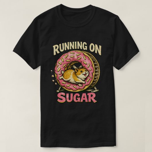 T-shirt “Running on Sugar” Hyper Hamster design  (Design devant)