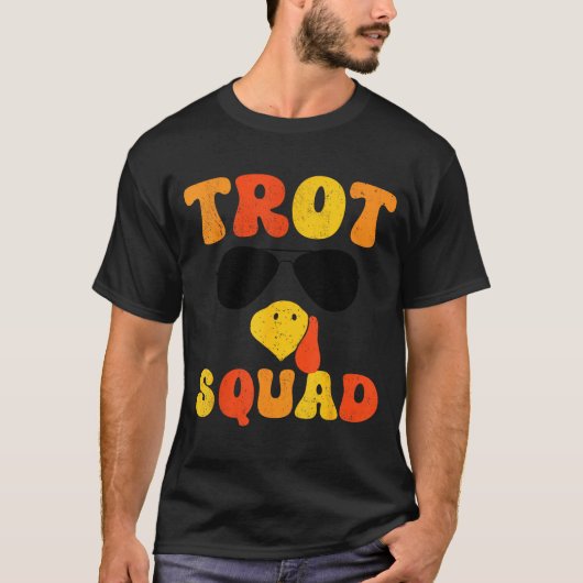 T-shirt Running Turkey Sungles Trot Squad Thanksgiving  (Devant)