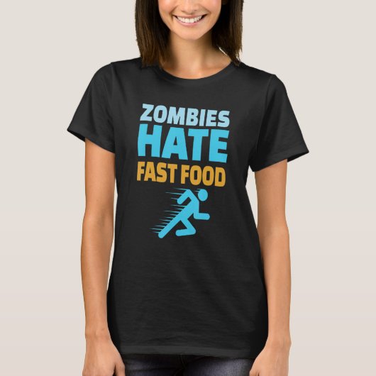 T-shirt Running Zombies Hate Fast Food Marathon Runner (Devant)