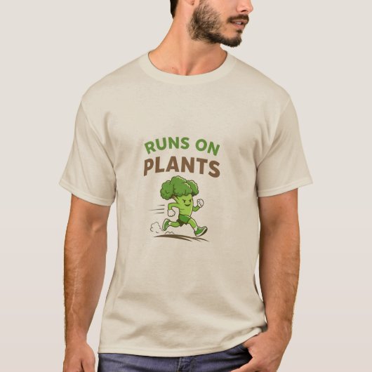 T-shirt Runs on Plants (Devant)