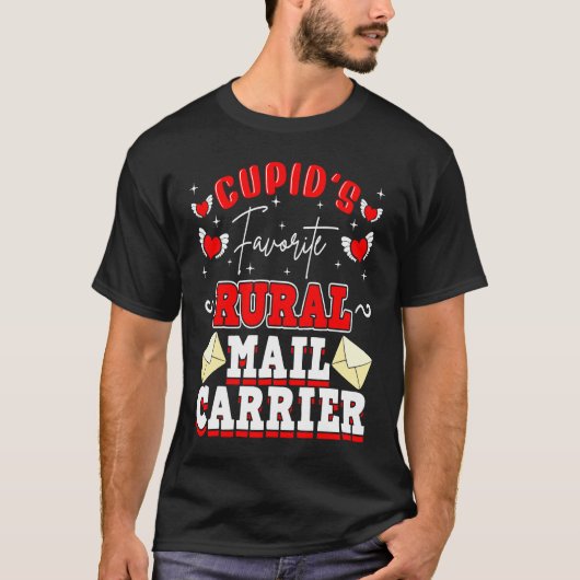 T-shirt Rural Mail Carrier Cupid Valentine's Day Postal Wo (Devant)