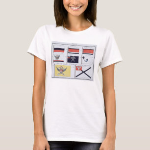 T-shirt Russe diminue, d'un livre français des drapeaux,