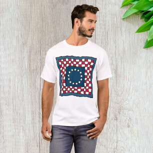 T-shirt Russe Patriotic Americana Quilt Motif USA Art