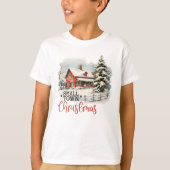 T-shirt Russe Petite Ville Noël Agritourisme Enfants (Devant)