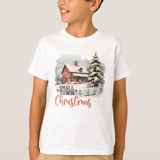 T-shirt Russe Petite Ville Noël Agritourisme Enfants (Devant)