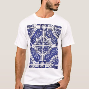 T-shirt Russe Vintage Portugais Carreaux Motif - Azulejo