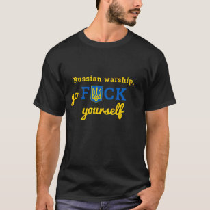 T-shirt Russe Warship Go F Yself Ukraine Mens