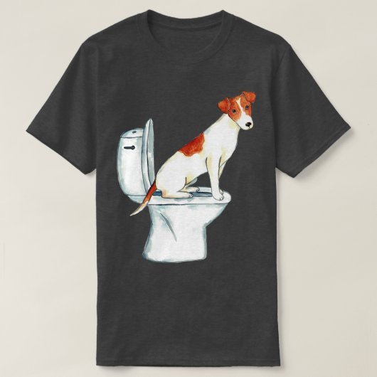 T-shirt Russel terrier chien toilette 1 (Design devant)