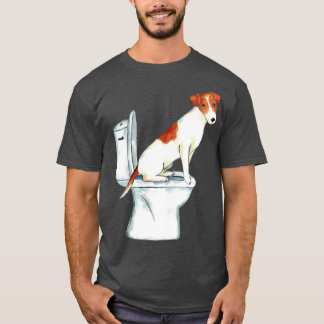 T-shirt Russel terrier chien toilette 1