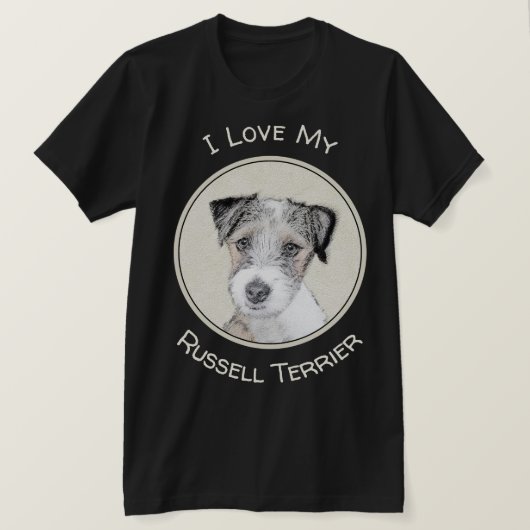 T-shirt Russell Terrier Peinture rugueuse - Art Chien orig (Design devant)