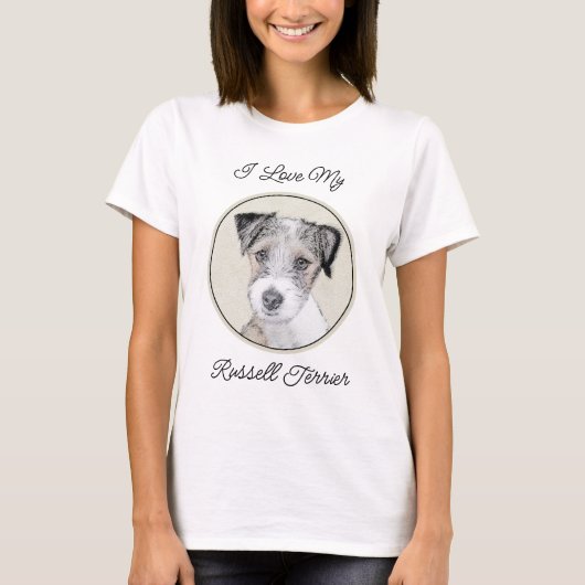 T-shirt Russell Terrier Peinture rugueuse - Art Chien orig (Devant)