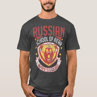 T-shirt Russian Bear Wrestling Vintage MMA Grappling
