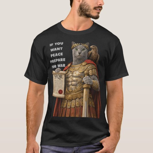 T-shirt Russian Blue Caesar Cat (Devant)