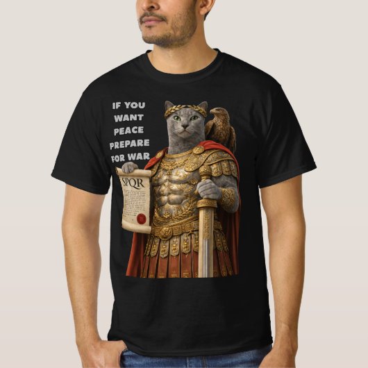 T-shirt Russian Blue Caesar Cat (Devant)