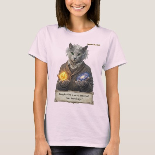 T-shirt Russian Blue Einstein Cat - Imagination (Devant)