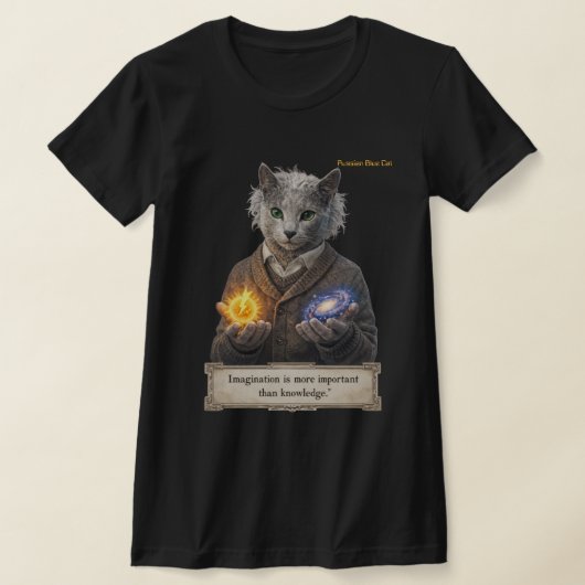 T-shirt Russian Blue Einstein Cat - Imagination (Poser)