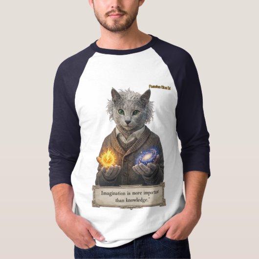 T-shirt Russian Blue Einstein Cat - Imagination (Devant)