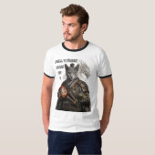 T-shirt Russian Blue Samurai cat (Devant entier)