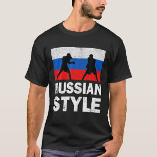 T-shirt Russie Drapeau Russe Club de boxe Vintage